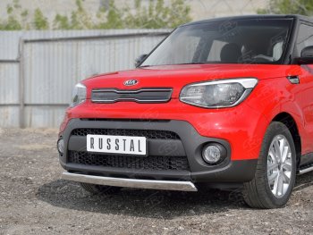 10 349 р. Защита переднего бампера (Ø75х42 мм, нержавейка) Russtal  KIA Soul  PS (2014-2016) дорестайлинг  с доставкой в г. Краснодар. Увеличить фотографию 4