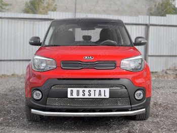 18 299 р. Одинарная защита переднего бампера диаметром 63 мм SLITKOFF  KIA Soul  PS (2014-2016) дорестайлинг  с доставкой в г. Краснодар. Увеличить фотографию 2