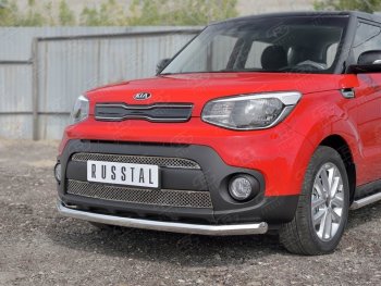 18 299 р. Одинарная защита переднего бампера диаметром 63 мм SLITKOFF  KIA Soul  PS (2014-2016) дорестайлинг  с доставкой в г. Краснодар. Увеличить фотографию 3