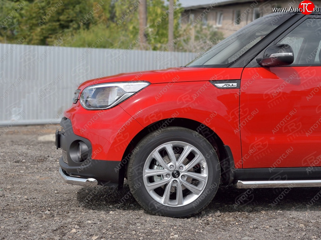 18 299 р. Одинарная защита переднего бампера диаметром 63 мм SLITKOFF  KIA Soul  PS (2014-2016) дорестайлинг  с доставкой в г. Краснодар