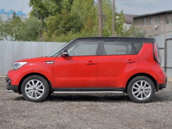 20 849 р. Защита порогов из круглой трубы диаметром 63 мм SLITKOFF v2  KIA Soul  PS (2014-2016) дорестайлинг  с доставкой в г. Краснодар. Увеличить фотографию 2