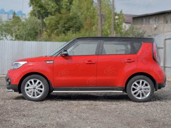 21 999 р. Защита порогов из круглой трубы диаметром 63 мм SLITKOFF v3  KIA Soul  PS (2014-2016) дорестайлинг  с доставкой в г. Краснодар. Увеличить фотографию 3