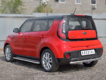 16 399 р. Одинарная защита заднего бампера из трубы диаметром 63 мм SLITKOFF KIA Soul PS дорестайлинг (2014-2016)  с доставкой в г. Краснодар. Увеличить фотографию 2