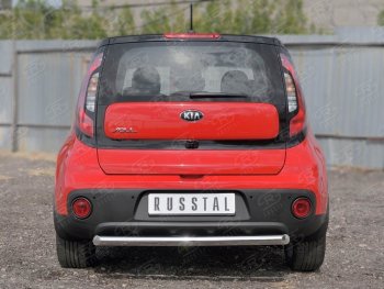 16 399 р. Одинарная защита заднего бампера из трубы диаметром 63 мм SLITKOFF KIA Soul PS дорестайлинг (2014-2016)  с доставкой в г. Краснодар. Увеличить фотографию 3