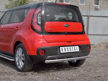 Одинарная защита заднего бампера из трубы диаметром 63 мм SLITKOFF KIA Soul PS дорестайлинг (2014-2016)