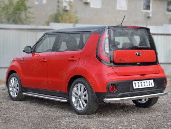 16 899 р. Одинарная защита заднего бампера из трубы диаметром 63 мм SLITKOFF KIA Soul PS дорестайлинг (2014-2016)  с доставкой в г. Краснодар. Увеличить фотографию 2