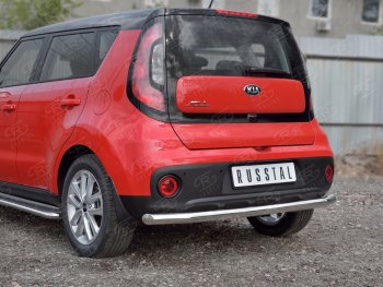 15 249 р. Одинарная защита заднего бампера из трубы диаметром 63 мм SLITKOFF  KIA Soul  PS (2014-2016) дорестайлинг  с доставкой в г. Краснодар. Увеличить фотографию 1