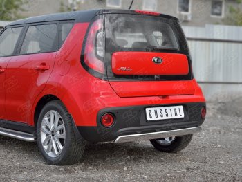 10 349 р. Защита заднего бампера (Ø75x42 мм, нержавейка) Russtal  KIA Soul  PS (2014-2016) дорестайлинг  с доставкой в г. Краснодар. Увеличить фотографию 2