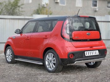 10 349 р. Защита заднего бампера (Ø75x42 мм, нержавейка) Russtal  KIA Soul  PS (2014-2016) дорестайлинг  с доставкой в г. Краснодар. Увеличить фотографию 3