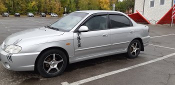 4 099 р. Пластиковые накладки на пороги SVS  KIA Spectra (2000-2009) (Неокрашенные)  с доставкой в г. Краснодар. Увеличить фотографию 2