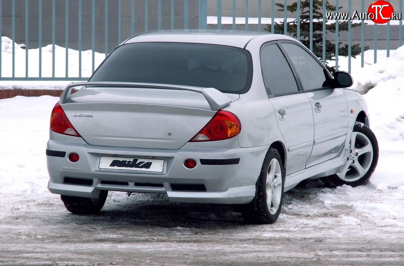 7 399 р. Задний бампер Nika Sport KIA Spectra (2000-2009) (Неокрашенный)  с доставкой в г. Краснодар