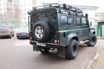 22 649 р. Бампер задний силовой РИФ Land Rover Defender 90 1 L316 рестайлинг 3дв. (2007-2016)  с доставкой в г. Краснодар. Увеличить фотографию 2