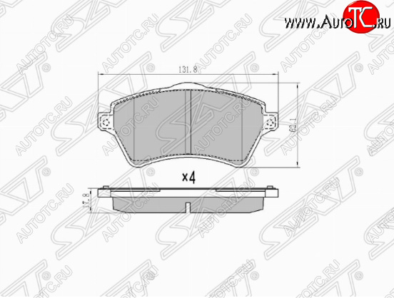 1 429 р. Комплект передних тормозных колодок SAT Land Rover Freelander 1 (1997-2006)  с доставкой в г. Краснодар