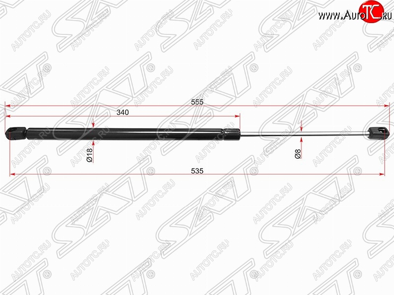 569 р. Упор крышки багажника SAT (газовый, LH=RH, на стекло)  Land Rover Range Rover Sport  1 L320 (2005-2013) дорестайлинг, рестайлинг  с доставкой в г. Краснодар