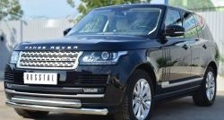 24 899 р. Защита переднего бампера (2 трубыØ76 и 63 мм, нержавейка) SLITKOFF  Land Rover Range Rover  4 L405 (2012-2017) дорестайлинг  с доставкой в г. Краснодар. Увеличить фотографию 3