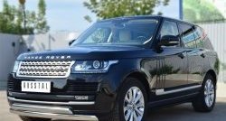 27 649 р. Защита переднего бампера (2 трубыØ75х42 мм, нержавейка) Russtal Land Rover Range Rover 4 L405 дорестайлинг (2012-2017)  с доставкой в г. Краснодар. Увеличить фотографию 4