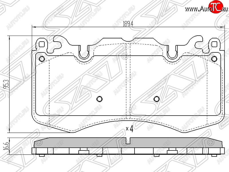 2 199 р. Колодки тормозные SAT (передние)  Land Rover Range Rover  3 L322 - Range Rover Sport ( 1 L320,  2 L494)  с доставкой в г. Краснодар