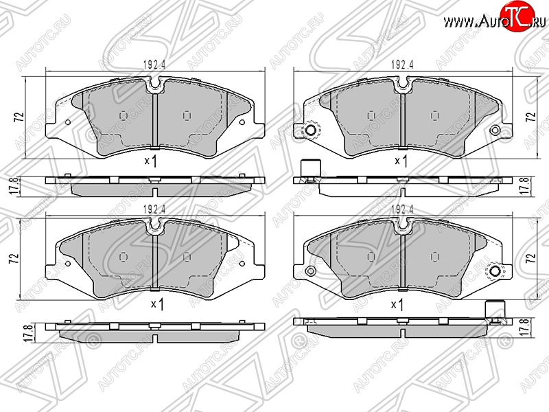 1 749 р. Колодки тормозные SAT (передние)  Land Rover Range Rover  3 L322 - Range Rover Sport ( 1 L320,  2 L494)  с доставкой в г. Краснодар