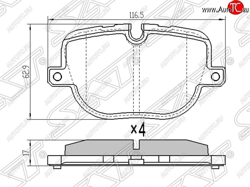 1 039 р. Колодки тормозные SAT (задние)  Land Rover Range Rover  3 L322 - Range Rover Sport  1 L320  с доставкой в г. Краснодар