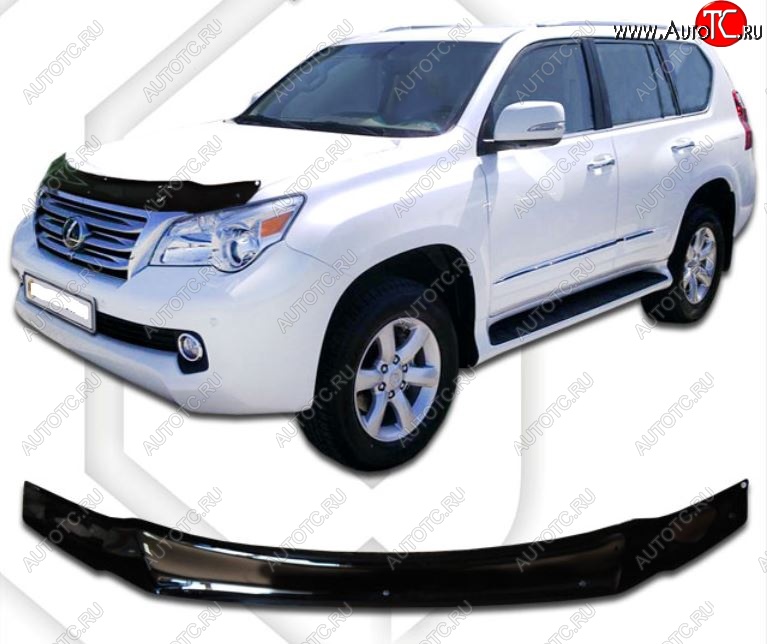 1 999 р. Дефлектор капота CA-Plastic  Lexus GX460  J150 (2009-2013) дорестайлинг (Classic черный, Без надписи)  с доставкой в г. Краснодар