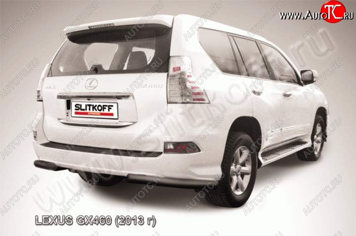 13 999 р. Защита заднего бампера из уголков d76 Slitkoff Lexus GX460 J150 1-ый рестайлинг (2013-2019) (Цвет: серебристый)  с доставкой в г. Краснодар