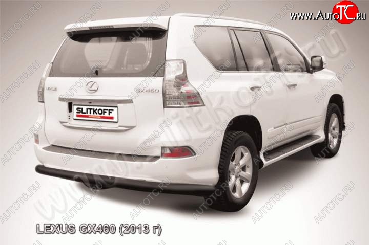 12 599 р. Защита заднего бампера из трубы d76 Slitkoff (радиусная)  Lexus GX460  J150 (2013-2022) 1-ый рестайлинг, 2-ой рестайлинг (Цвет: серебристый)  с доставкой в г. Краснодар