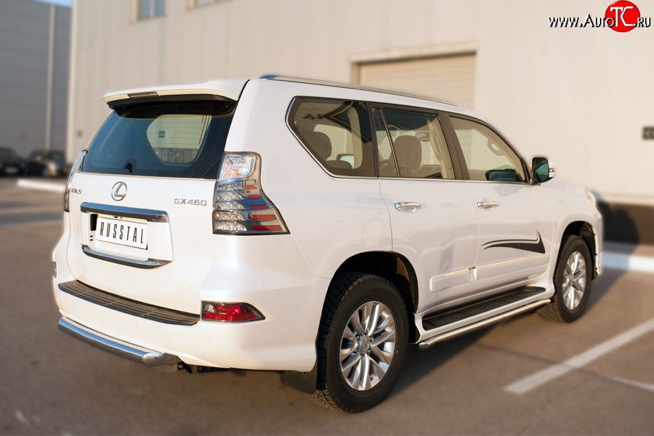 17 999 р. Защита заднего бампера (Ø76 мм, нержавейка) SLITKOFF  Lexus GX460  J150 (2013-2022) 1-ый рестайлинг, 2-ой рестайлинг  с доставкой в г. Краснодар