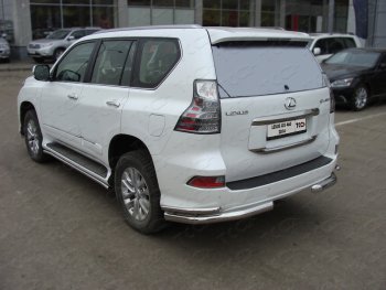 Защита заднего бампера (уголки двойные) ТСС 76,1/42 мм Lexus (Лексус) GX460 (джи)  J150 (2013-2019) J150 1-ый рестайлинг