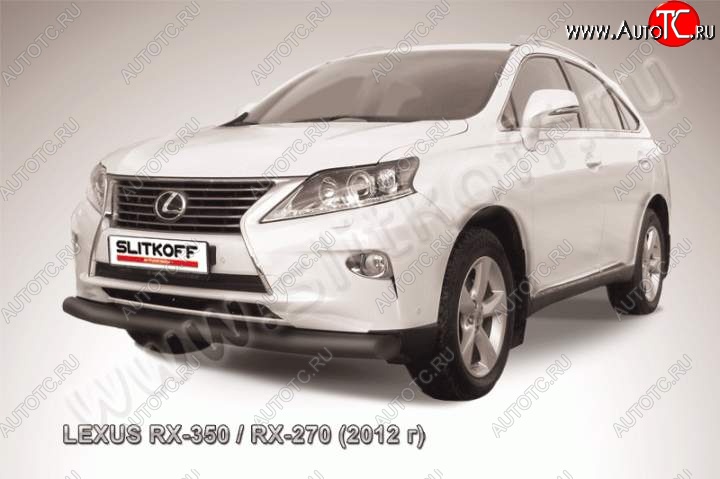 16 649 р. Защита переднего бампера из трубы d76 Slitkoff (дуга) Lexus RX 270 AL20 дорестайлинг (2015-2019) (Цвет: серебристый)  с доставкой в г. Краснодар