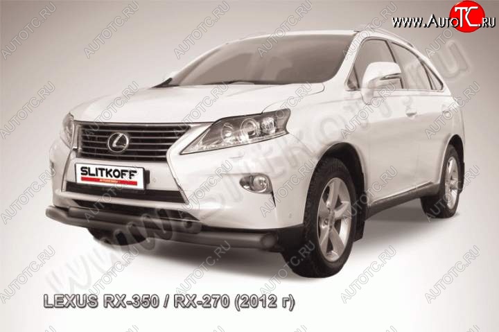 20 699 р. Защита переднего бампера из труб d76+57 Slitkoff Lexus RX 270 AL20 дорестайлинг (2015-2019) (Цвет: серебристый)  с доставкой в г. Краснодар