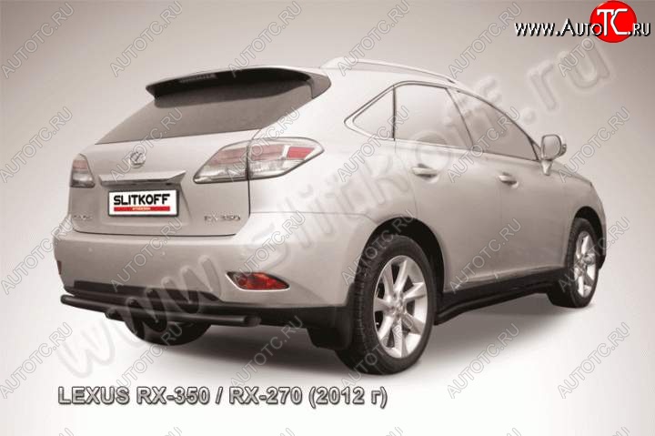 12 549 р. Защита заднего бампера из трубы d57 Slitkoff  Lexus RX  270 - RX350  AL10 (Цвет: серебристый)  с доставкой в г. Краснодар