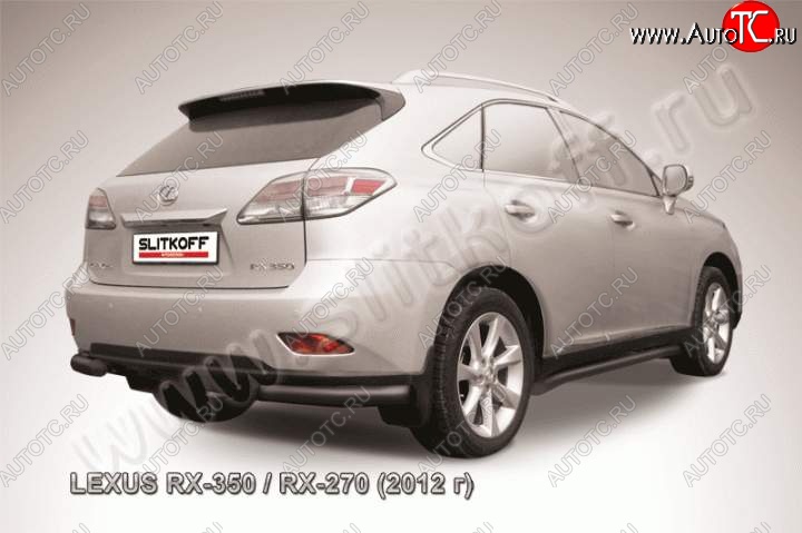 10 649 р. Защита заднего бампера из уголков d76 Slitkoff  Lexus RX  270 - RX350  AL10 (Цвет: серебристый)  с доставкой в г. Краснодар