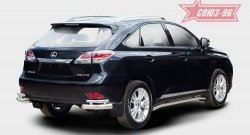 1 043 р. Двойная защита заднего бампера из боковых уголков (d76х42) Souz-96 Lexus RX 270 AL20 дорестайлинг (2015-2019)  с доставкой в г. Краснодар. Увеличить фотографию 1