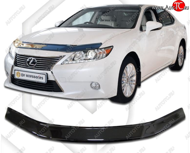 1 999 р. Дефлектор капота CA-Plastiс  Lexus ES250  XV60 (2012-2015) дорестайлинг (Classic черный, Без надписи)  с доставкой в г. Краснодар