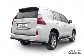 Защита заднего бампера Arbori (черная, 1 труба d76 mm). Lexus GX460 J150 дорестайлинг (2009-2013)