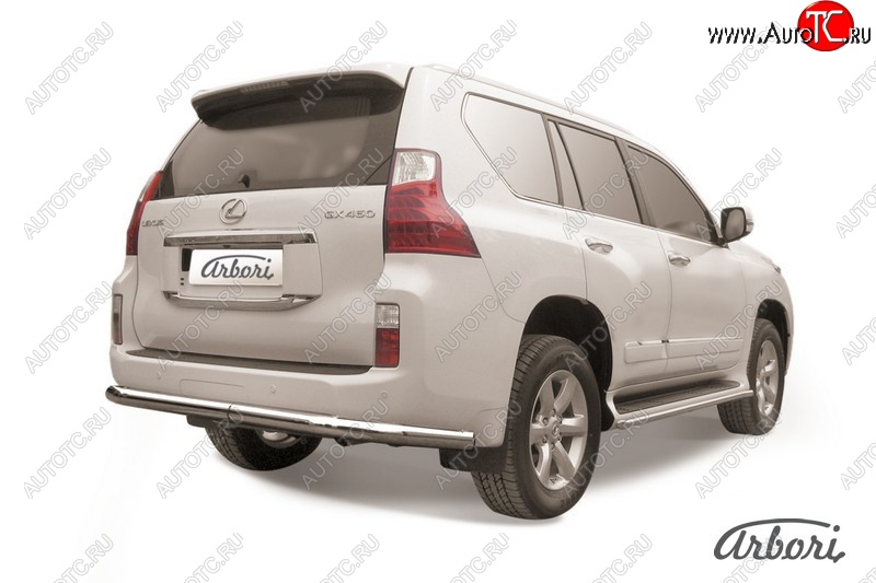 16 919 р. Защита заднего бампера Arbori (нержавейка, 1 труба d76 mm). Lexus GX460 J150 дорестайлинг (2009-2013)  с доставкой в г. Краснодар