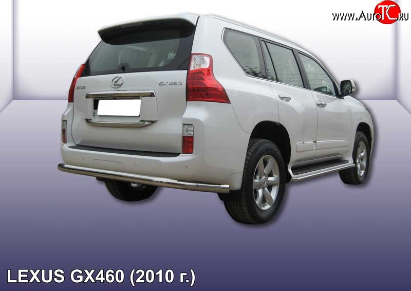 22 649 р. Защита заднего бампера из трубы диаметром 76 мм Slitkoff Lexus GX460 J150 дорестайлинг (2009-2013) (Нержавейка, Полированная)  с доставкой в г. Краснодар