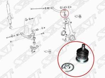 669 р. Шаровая опора верхнего рычага SAT Lexus GX460 J150 дорестайлинг (2009-2013)  с доставкой в г. Краснодар. Увеличить фотографию 2