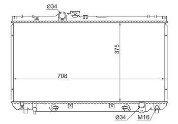 Радиатор двигателя (пластинчатый, МКПП/АКПП) SAT Lexus (Лексус) IS200 (и) ( XE10 седан,  XE10) (1998-2005),  IS300 (ИС)  XE10 седан (1998-2005), Toyota (Тойота) Altezza (Алтеза) (1998-2005)