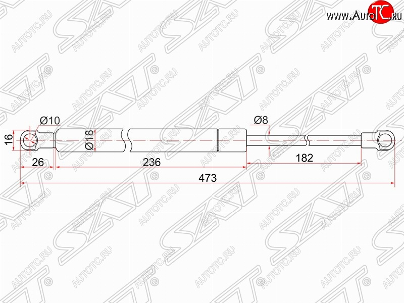 639 р. Упор капота SAT (газовый)  Lexus IS250  XE20 - IS350  XE20  с доставкой в г. Краснодар