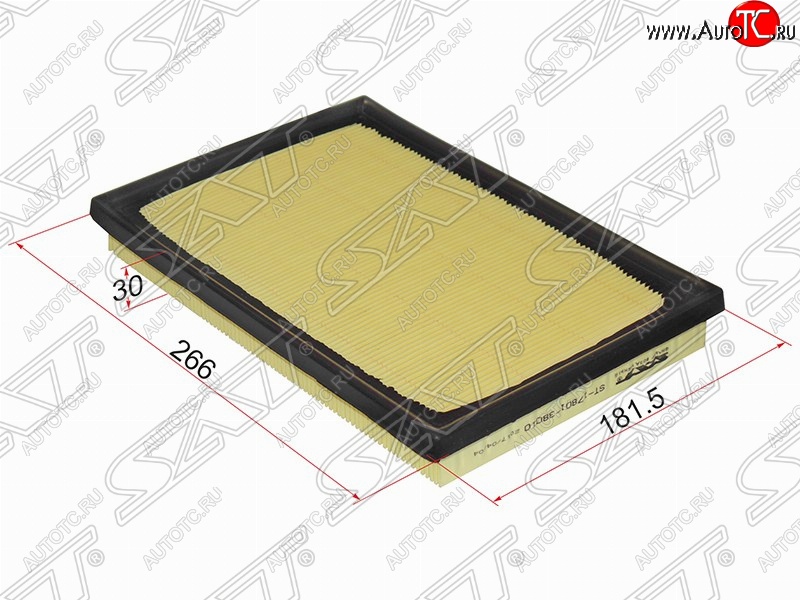 379 р. Фильтр воздушный двигателя SAT (266х181.5х30 mm)  Lexus LS460  XF40 (2006-2012), Lexus LS600HL  XF40 (2006-2009), Toyota Camry ( XV50,  XV55) (2011-2018)  с доставкой в г. Краснодар