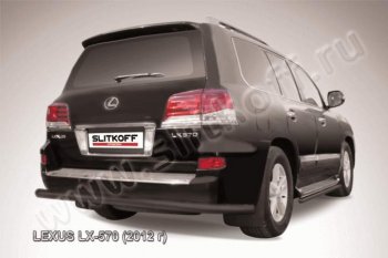 Защита заднего бампера из трубы d76 Slitkoff Lexus LX570 J200 1-ый рестайлинг (2012-2015)