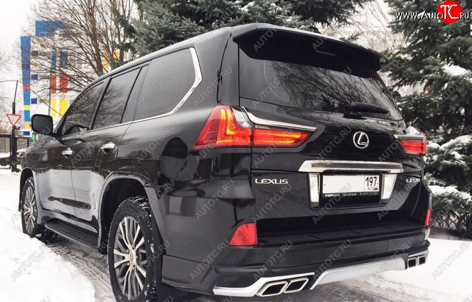 22 699 р. Накладка заднего бампера Автократ (без глушителя) Lexus LX570 J200 2-ой рестайлинг (2015-2022) (Неокрашенная)  с доставкой в г. Краснодар