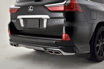 22 699 р. Накладка заднего бампера Автократ (без глушителя) Lexus LX570 J200 2-ой рестайлинг (2015-2022) (Неокрашенная)  с доставкой в г. Краснодар. Увеличить фотографию 2