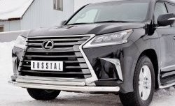 22 999 р. Защита переднего бампера (2 трубыØ63 и 42 мм, нержавейка) SLITKOFF  Lexus LX450d  J200 (2015-2022) 2-ой рестайлинг  с доставкой в г. Краснодар. Увеличить фотографию 4