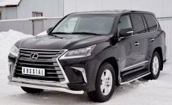 15 699 р. Защита переднего бампера (Ø63 мм, нержавейка) SLITKOFF Lexus LX450d J200 2-ой рестайлинг (2015-2022)  с доставкой в г. Краснодар. Увеличить фотографию 2