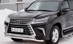 15 699 р. Защита переднего бампера (Ø63 мм, нержавейка) SLITKOFF Lexus LX450d J200 2-ой рестайлинг (2015-2022)  с доставкой в г. Краснодар. Увеличить фотографию 4