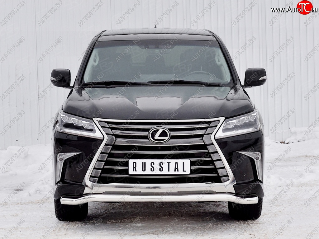 15 699 р. Защита переднего бампера (Ø63 мм, нержавейка) SLITKOFF Lexus LX450d J200 2-ой рестайлинг (2015-2022)  с доставкой в г. Краснодар