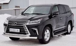 19 899 р. Защита переднего бампера (Ø76 мм, нержавейка) SLITKOFF  Lexus LX450d  J200 (2015-2022) 2-ой рестайлинг  с доставкой в г. Краснодар. Увеличить фотографию 2