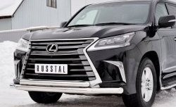 26 849 р. Защита переднего бампера (2 трубыØ76 и 63 мм, нержавейка) SLITKOFF  Lexus LX450d  J200 (2015-2022) 2-ой рестайлинг  с доставкой в г. Краснодар. Увеличить фотографию 4